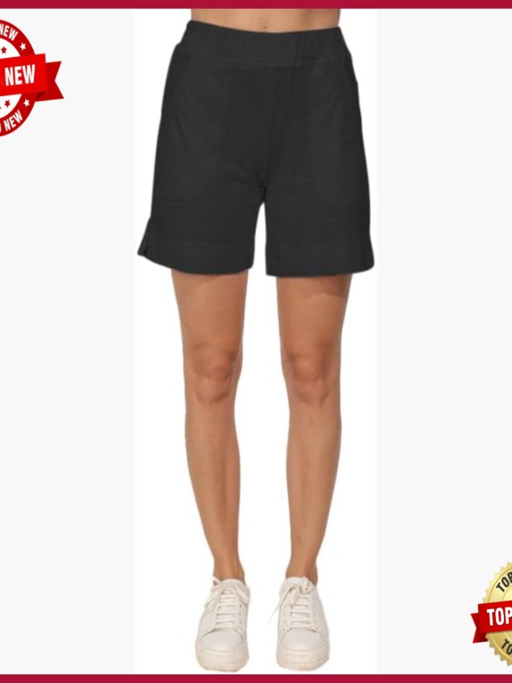 Pull-On Slub Knit Shorts with Pockets